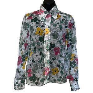 Vintage 60s/70s Junior House Floral Print Blouse/Top